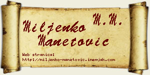Miljenko Manetović vizit kartica